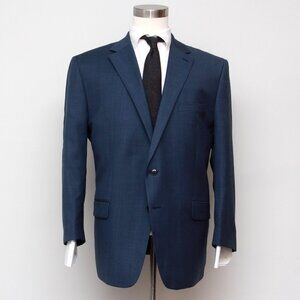 Calvin Klein 50R Mens Jacket‎ Suit Blazer Navy Blue 100%wool Slim Fit E01072